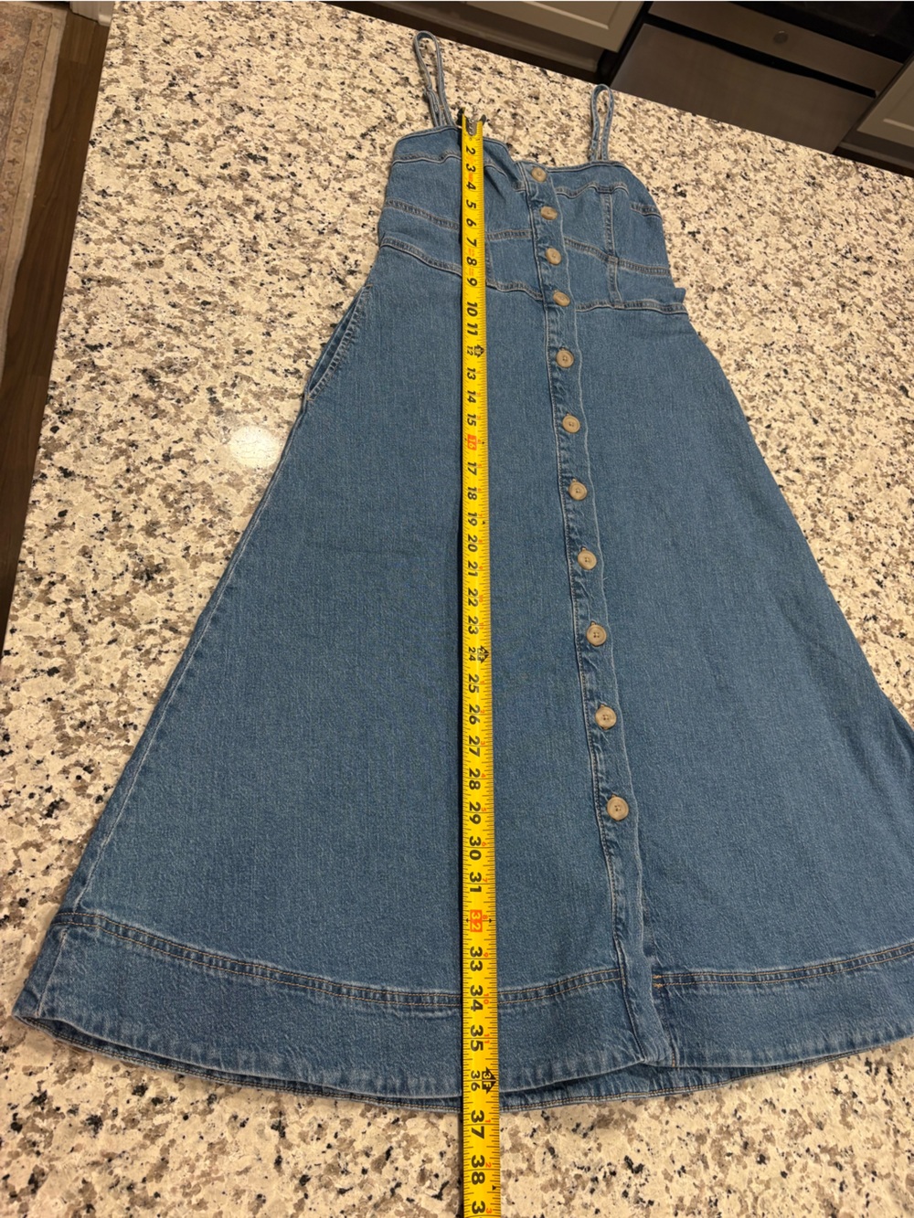 Universal Thread Denim Corset Midi A-Line Dress Button 90s Women’s size S Indigo - Picture 9 of 11